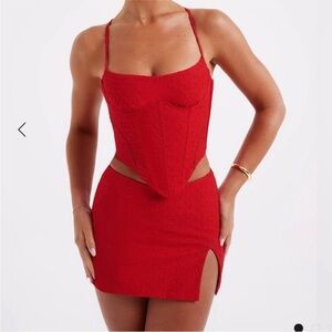 Babyboo Red Skirt Set